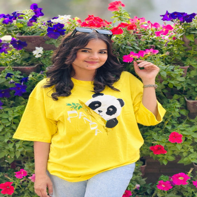 Ladies Drop Shoulder (Panda Neon)