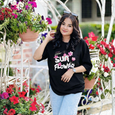 Ladies Drop Shoulder (Sunflower Black)