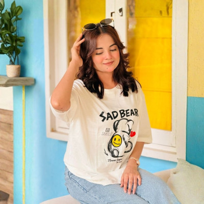 Ladies Drop Shoulder (SAD BEAR White)