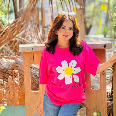 Ladies Drop Shoulder (Summer of Youth Megenta)