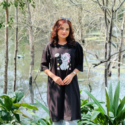 Ladies Long T-Shirt (Marie Black)
