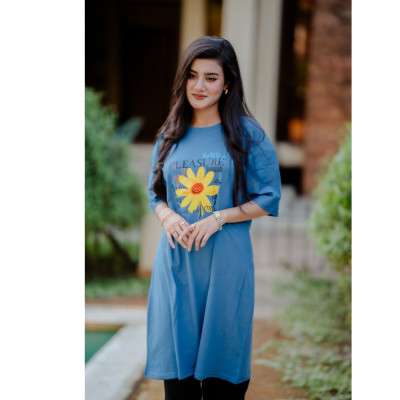 Ladies Long T-Shirt (Pleasure Light Blue)