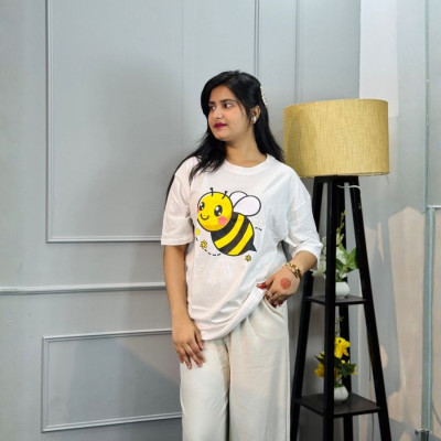 Ladies Drop Shoulder (BEE White)