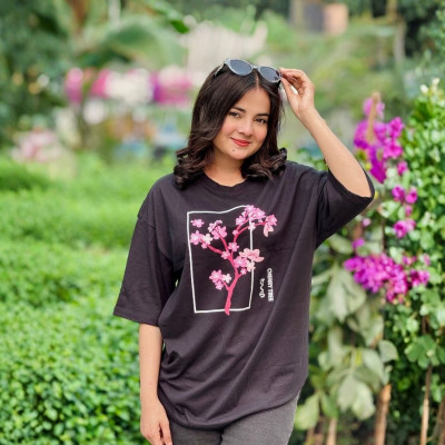 Ladies Drop Shoulder (Cheery Tree Black)