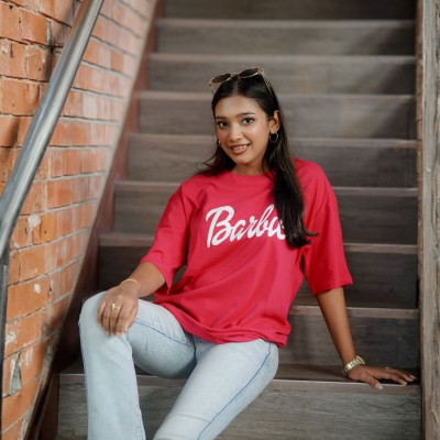 Ladies Drop Shoulder (Barbie Megenta)