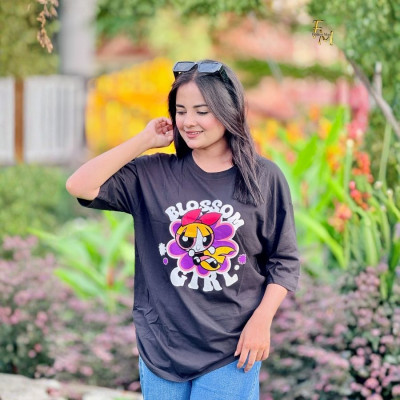 Ladies Drop Shoulder (Blossom Black)