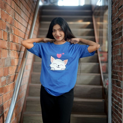 Ladies Drop Shoulder (Love Cat Royel)