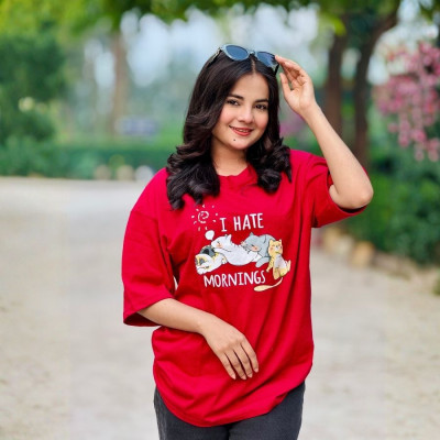 Ladies Drop Shoulder (I Hate Morning Merun)