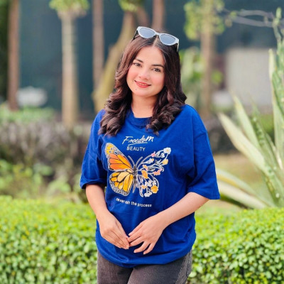 Ladies Drop Shoulder (Freedom Butterfly Royel Blue)