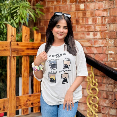 Ladies Drop Shoulder (COFFEE White)