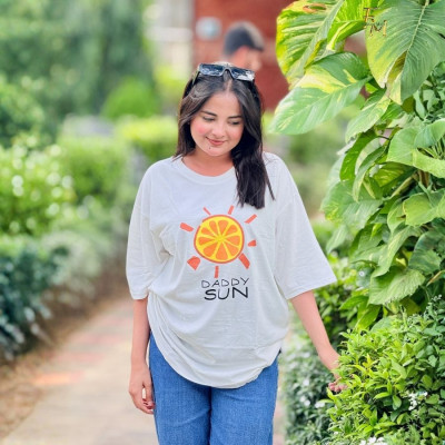 Ladies Drop Shoulder (Daddy Sun White)