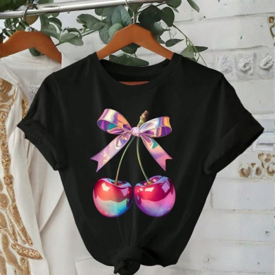 Ladies Drop Shoulder (Cheery Black)