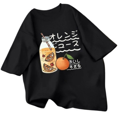 Ladies Drop Shoulder (Orange Juice Black)