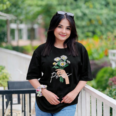 Ladies Drop Shoulder (Preety Black)