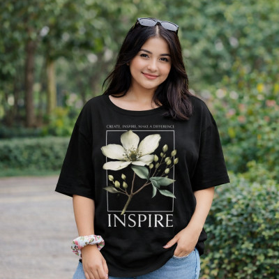 Ladies Drop Shoulder (INSPIRE Black)