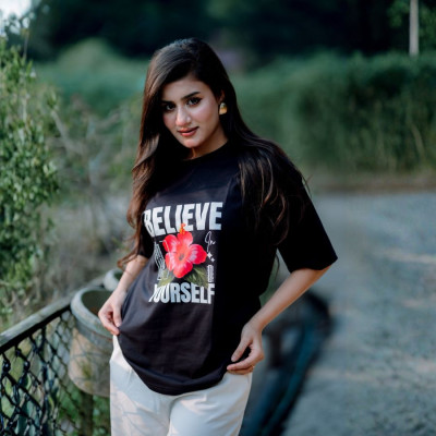 Ladies Drop Shoulder (BELIEVE Black)