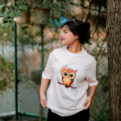 Ladies Drop Shoulder (OWL Light Pink)