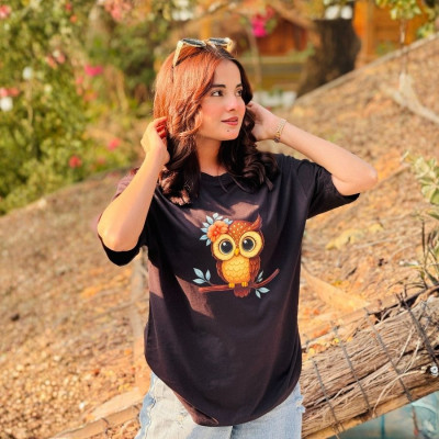 Ladies Drop Shoulder (OWL Black)