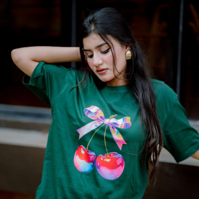 Ladies Drop Shoulder (Cheery Green)