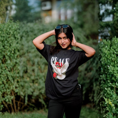 Ladies Drop Shoulder (PEACE Black)