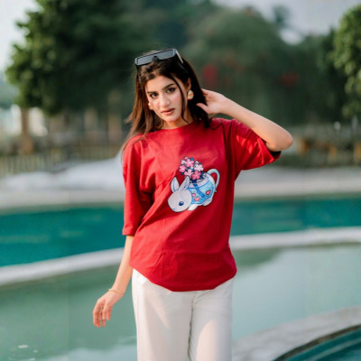 Ladies Drop Shoulder (Rabbit Merun)