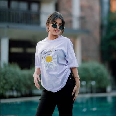 Ladies Drop Shoulder (Love Yourself Purple)