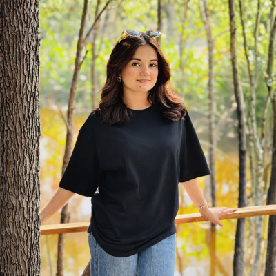 Ladies Drop Shoulder (Solid Black)