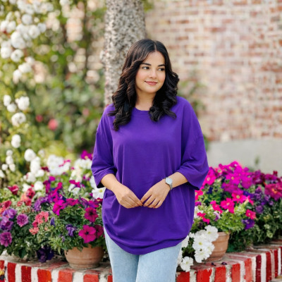 Ladies Drop Shoulder (Solid Royel Blue)